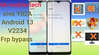 Vivo Y02A Android 13 (2234) Frp Bypass | Unlock Google account Lock Without pc
