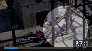 Surveillance Video Shows Beams Falling On Construction Workers At Boston University