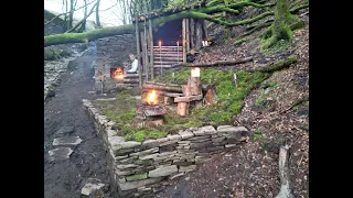 Finished.... Built a shelter using stone and logs.