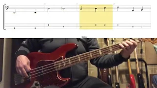 Procol Harum - Whiter Shade Of Pale (Bass Cover Tab in Video)