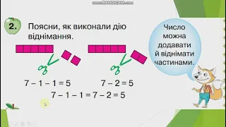 Додавання  і віднімання числа частинами. 1 клас.