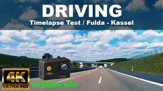 Driving from FULDA to KASSEL - GERMANY Highway - Apeman A80 4K  Timelapse Test
