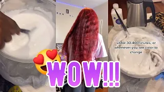 How To Dye Burgundy For Beginners!🍷 Water Color On Silky Straight Wig 🎀🎀