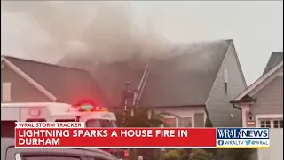 Lightning strike sparks house fire in Durham