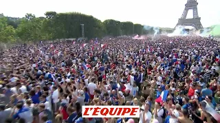 La joie des supporters à Paris sur le but de Griezmann - Foot - CM 2018 - Bleus