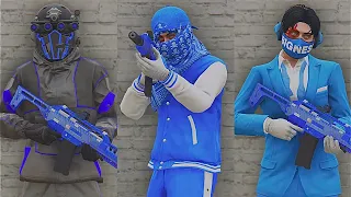 GTA V - 5 Easy Tryhard Outfits Tutorial #182 (Blue outfits 2024)