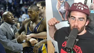 Hasanabi Reacts To The Infamous "Malice At The Palace" Fight | 2004 Pacers-Pistons