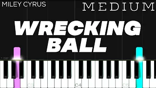 Miley Cyrus - Wrecking Ball | MEDIUM Piano Tutorial (Arr. C Music)
