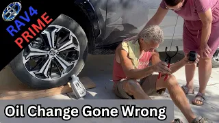 RAV4 Prime Oil Change Disaster | Don't Make This Beginner Mistake | Use the Correct Tools