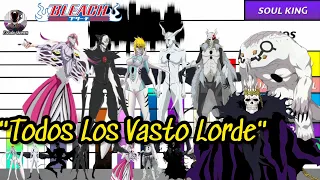 NIVELES DE PODER DE LOS VASTO LORDE BLEACH (TODOS)