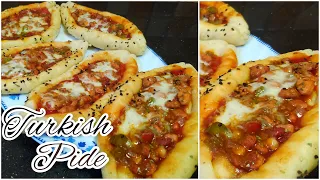 Turkish Pide Recipe | Turkish pizza | Turkish Flat Bread Recipe | Turkish Chees Bread Recipe