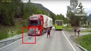 Volvo trucks emergency brakes system saved a life HD