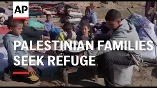Displaced Palestinian families seek refuge in central Gaza Strip