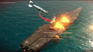 Old plane drops bomb on USS Nemesis🗿 - modern warships