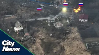 DRONE: 1 Ukrainian tank ambushes at least 8 Russian tanks