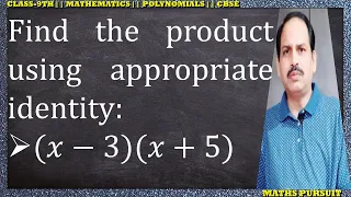 Find the product using appropriate identity: (𝑥−3)(𝑥+5)