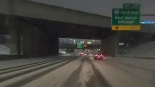 Slick road conditions across Metro Detroit