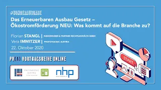 Das Erneuerbaren Ausbau Gesetz – Ökostromförderung NEU  Was kommt auf die Branche zu?