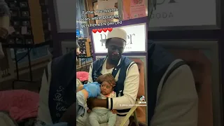 Father breaks into tears while daughter get her ears pierced