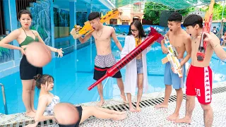 Seal Warriors Nerf Guns Fight Criminal UNDERWARTER PREGNANCY PRANK Rescue Hot Girl BHA Nerf War