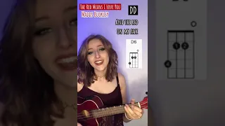 Ukulele cover/chords/play along The Red Means I Love You by Madds Buckley #shorts​​​