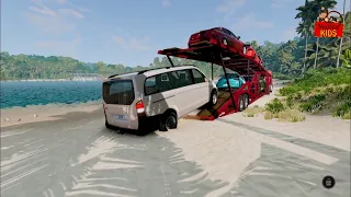 Cars and Off-Road - Beach, Water and a Car Carrier - BeamNG DRive