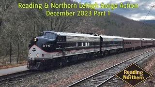 Reading & Northern Lehigh Gorge Action December 2023 Part 1, F-Unit led Santa Trains