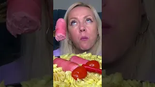 #mukbang #мукбанг сардельки из мяса птицы