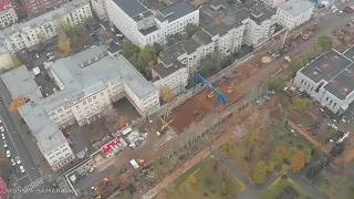 Строительство станции метро "Театральная" в Самаре  / Ленинский район / 10 ноября 2022 г / Russia