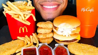 ASMR MCDONALD'S MUKBANG EATING SOUNDS NO TALKING JERRY HASH BROWNS CHICKEN NUGGETS CHEESEBURGERS