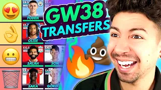 FPL GW38 BEST TRANSFERS! | Transfer Tier List for Gameweek 38 | Fantasy Premier League 2023/24