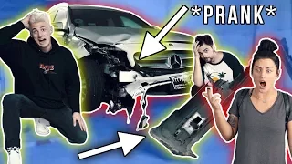 CRASHED MY GIRLFRIENDS CAR PRANK! *Gone Wrong*