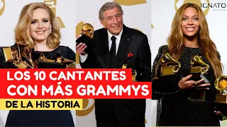 Los 10 CANTANTES con más GRAMMYS de la historia