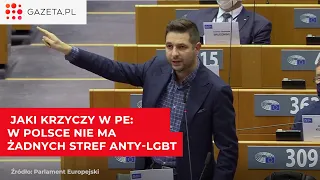 Jaki krzyczy w Parlamencie Europejskim."Wstydźcie się!"