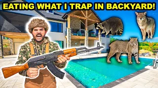 EATING what i TRAP in My BACKYARD!!! (Catch Clean Cook)