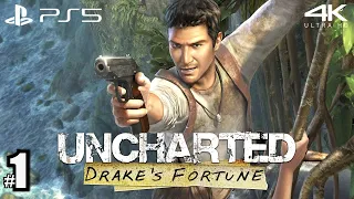 Uncharted Drake's Fortune | Full Game Walkthrough (PS5 - 4K60FPS) | Part 1