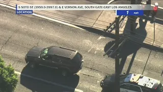 LAPD in pursuit of stolen vehicle in South Gate