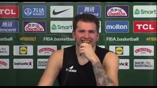 Luka Doncic’s teammates crashed his press conference 🤪