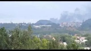 Novorossia MAKEEVKA Yasinovataya Guns Raketen fallen auf Wohngebiete 19. August 2014