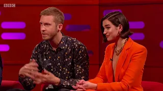 Calvin Harris and Dua Lipa on The Graham Norton Show. 20 Apr 2018