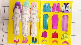 (PAPER DIY) HOW TO MAKE PAPER DOLL BOOK/ GIRL CASUAL CLOTHES EDITION