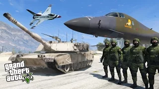 WORLD WAR 3 MOD - GTA 5 REAL TANKS JETS USA VS RUSSIA