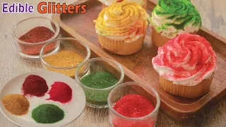 Edible Glitter Dust for Cakes, Cupcakes | Homemade Edible Glitter only 3 Ingredients | Easy Glitter