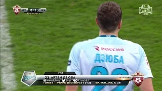 Artem Dzyuba's goal. FC Krasnodar vs Zenit | RPL 2016/17