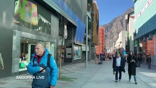 🇦🇩 WALKING TOUR through THE CENTER OF ESCALDES & ANDORRA. MESSI MIM HOTEL, VIVAND, and much more! 4K