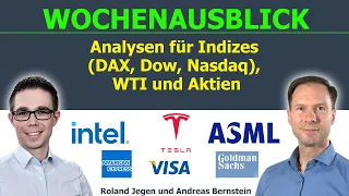 Wochenausblick starker DAX und Dow Jones 📈 Aktienanalyse Tesla, ASML, Goldman Sachs, Charter 📉