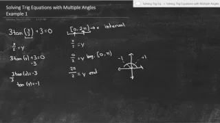 Solving Trig Equations with Multiple Angles: Example 1