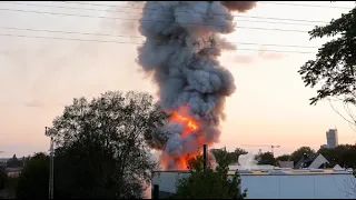 Explosion und Rauchwolke legen Offenbach lahm (Video)