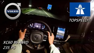 2022 Volvo XC60 B5 AWD 235 PS NIGHT POV DRIVE TOPSPEED FRANKFURT AIRPORT (60 FPS)