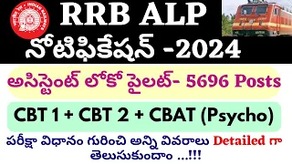 RRB ALP Notification 2024 In Telugu| Assistant Loco Pilot Syllabus And Exam Pattern & Qualification